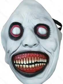 Smiling Exorcist Mask Halloween Horror Prop Cosplay Exorcist Mask White-Eyed Demon Mask