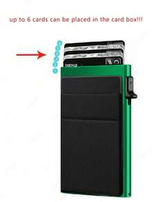 Anti-Theft Bank Card Aluminum Card Case Card Holder Mini Wallets For Men And Women, Birthday, Valentine's Day, Father's Day Gift, Travel, Back To School For Women Wallet Purse Wallet Card Wallet - Green - View 3