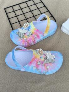 Elegante & süße vielseitige bunte Schmetterlinge Silber Kette weiche, bequeme Luftkissen Plateau Sandaletten im Straßen-Stil, langanhaltend und rutschfest mit Cut Out Design