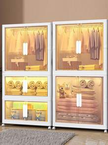 5/4/3/2/1 Layer Kids Wardrobe Closet, Foldable Storage Cabinet, Large Capacity, Multifunctional Nursery Clothes Organizer For Living Room & Bedroom