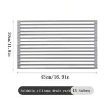 1 pieza, Escurridor de platos enrollable, Rejilla multifuncional de acero inoxidable para sobre el fregadero, Rejilla portátil de acero inoxidable con ruedas, Alfombrilla escurreplatos, Utensilios de cocina