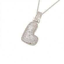 1pc Fashionable Gold A-Z 26 Bubble Letter Pendant Necklace, Suitable For Men & Women Daily Wear