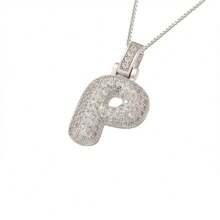 1pc Fashionable Gold A-Z 26 Bubble Letter Pendant Necklace, Suitable For Men & Women Daily Wear