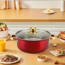 Un ensemble de 10 pièces de batterie de cuisine en acier inoxydable, comprenant des CASSEROLES en acier inoxydable de 16 cm / 18 cm / 20 cm / 22 cm / 24 cm, 5 CASSEROLES avec 5 couvercles en acier inoxydable, des CASSEROLES à soupe profondes à double poignée en métal, fabriqués en acier de haute qualité, disponibles en plusieurs couleurs, très adaptés pour la cuisine à la maison et en restaurant, convenant pour faire de la soupe, du hot-pot, des nouilles et des fruits de mer