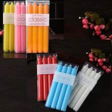 Box Of 4pcs Modern Minimalist Taper Candles,20cm/25cm Tall,Multi-Color Optional,Fragrance-Free Design For Festive Party & Home Decor, Gift Box,Festive Party Ambiance Candles,Suitable For Easter Day,Father's Day,Mother's Day,Weddings,And Various Other Holidays,Dinner Table Decorations, Birthday Party,Romantic Candles,Men&Women Gift,Outdoor Picnic Emergency Lighting Candle - Multicolor - View 11