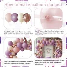110pcs Pink & Purple Balloon Arch Kit, Dusty Rose, Purple, White, Metallic Rose Gold Latex Balloons For Bridal Shower, Baby Shower, Wedding, Anniversary, Engagement, Girl & Kid Birthday Party Decorations