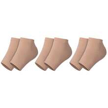 3 Pairs Silicone Gel Moisturizing Socks For Women Men Dry Cracked Heel, Heels Soften Repair Care Exfoliating - Apricot - View 8