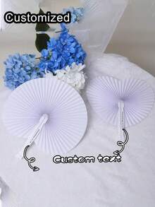 Custom Folding Fan, Heart - Shaped Fan,Personalized White Heart-Shaped Folding Paper Fans With Plastic Handles - Perfect For DIY Crafts, Wedding And Birthday Party Decorations, Wedding Theme,DIY Painting Birthday Wedding Party Decor & Event Decor Favors, Wedding Ceremony Decoration - White - View 4