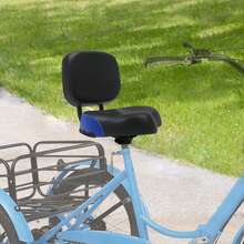 OUKANING Universal Bicycle Seat Large Comfort Wide Saddle Seat With Back Rest Cushion HOT - Black - View 5