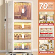 5/4/3/2/1 Layer Kids Wardrobe Closet, Foldable Storage Cabinet, Large Capacity, Multifunctional Nursery Clothes Organizer For Living Room & Bedroom