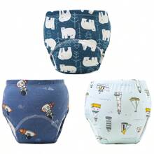 6 piezas de pantalones de entrenamiento para bebé con estampado de animales lindos - Textura suave, adecuado para todas las estaciones, ajuste regular, apto para entrenamiento de ir al baño, diseño de estampado alegre, ajuste cómodo para actividades al aire libre y ropa de dormir para niños y niñas