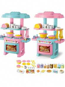 Kids Kitchen Playset: Suitable For 3-6 Years Old Children, Includes Play Food And Accessories, Kitchen Set For Boys And Girls 3+, Toddler Cooking Toys With Pots, Pans And Utensils - Multicolor - View 11