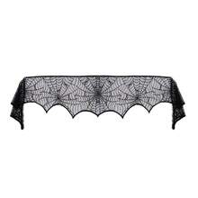 1pc European And American Style Black Lace Combination, Halloween Table Flag Halloween Spider Web Tablecloth, Ghost Festival Decoration Cloth, Holiday Table Decoration Cloth, Halloween Round Placemat Black Lace Placemat Halloween Placemat Table Decoration Napkin Cloth