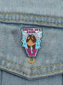 Insignia de rana ángel de "mejor amigo", diseño de rana con alas voladoras y ojos llorosos, es asqueroso... Regalo humorístico para mejores amigas y amantes de los anfibios