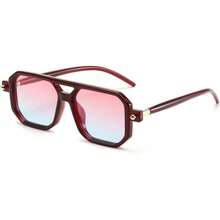 025 Montura Rojo Oscuro y Lente Azul Rosa