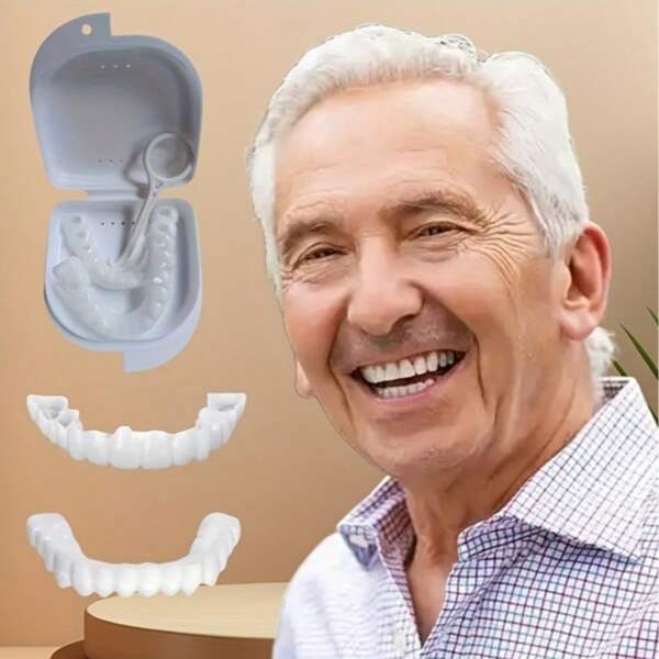 This Is A White Soft Natural Tooth Veneer Set With Tools And Storage Box For Both Men And Women