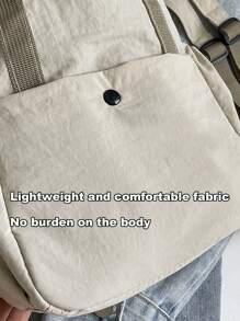 Bolso casual tipo bandolera, bolso de hombro, bolso de mensajero, mochila, bolso escolar, bolso multifuncional ajustable con monedero, de alta calidad en color beige, de gran capacidad y volumen, puede contener tabletas, paraguas, vasos de agua, diseño sencillo y de moda, con cierre de cremallera, adecuado para la temporada de regreso a la escuela, viajes, senderismo, actividades físicas, salidas y necesidades diarias, un regalo perfecto