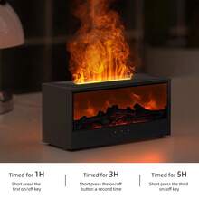 Send 3 Oils,Flame Aroma Humidifier, Essential Oil Diffuser, Night Light, Winter Dry Air Relief, Summer Aromat - 黑色 - 查看 8