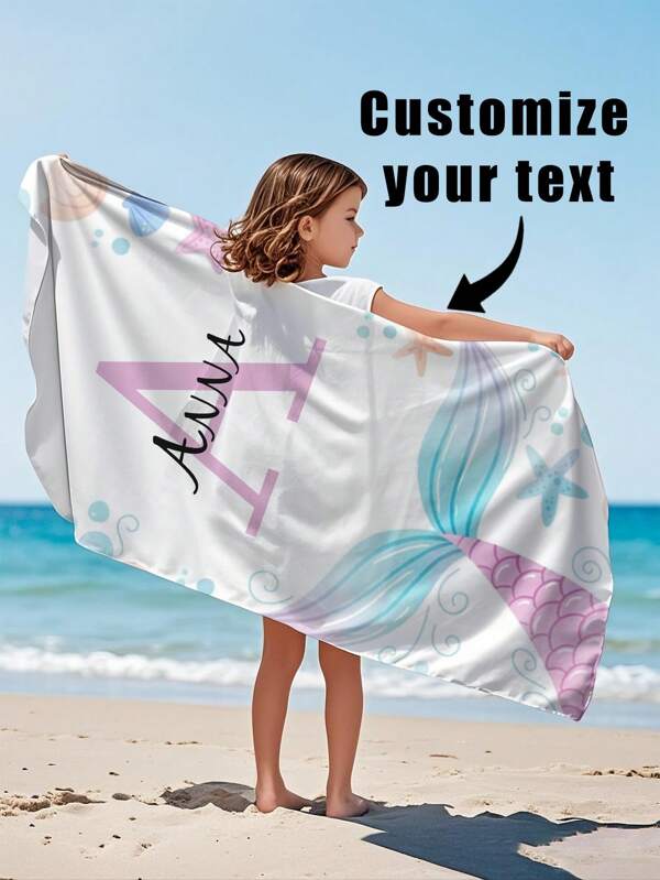 1 toalha personalizada com texto impresso, toalha de praia, toalha de banho infantil, toalha de piscina, toalha de banheiro, presente de férias, toalha de praia, viagem ao ar livre, essencial para praia, para praia, piscina, banho, piscina infantil
