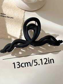 FRIFUL 4pcs/1pc Women 5.12in/13cm White, Black, Khaki, Brown Extra Large Wavy Plastic Hair Clips, Fashion Versatile High-End Elegant Minimalist Plain Color Hair Claws, Suitable For Daily, Casual, Party, Commute, Beach, Hairstyle, Face Washing, Makeup, Coordinate Outfit, Hair Accessory Fashion Hair Accessories Beauty Claw Clips Fall Winter For Vacation Outfits Woman Summer Outfits - Multicolor - View 3