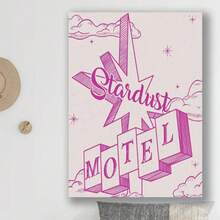 Framed Poster Master Stardust Motel Poster - Retro Pink Motel Sign Print - Tr Endy Art - Modern Art - Gift For Men, Women & Travel Lover - Chic Decor For Office, Dorm Or Living Room,Made In The USA Products,Pictures,Cuadros Para La Sala,Dom Decor,Room Decor,Bathroom Decor,Living Room Decor - Framed - View 2