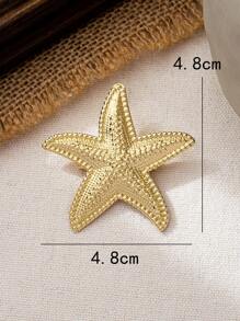 1 Peça Broche de Estrela do Mar Esmaltado Fashionável, Acessório Feminino de Estilo Tropical de Verão com Elemento Oceânico