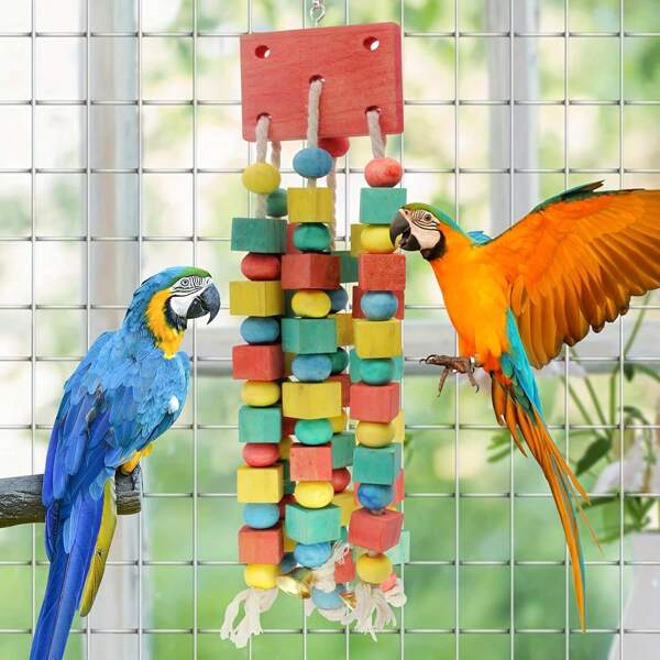 Random Color Parrot Chewing Toys, Natural Parrot Biting Toys, Puzzle Waterfall Toys, Durable For Chewing