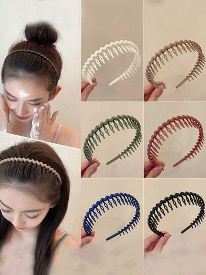 Women's Headband Hair Hoop, Velvet Texture Facial Mask Headband With Anti-Slip Teeth, Fashion Minimalist Design ,Zig Zag Headband Headbands Hairband,Head Piece