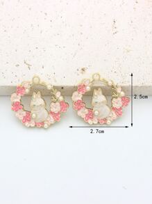 4pcs Butterfly, Floral Wreath, Bird, Lake Blue Rabbit DIY Fashion Jewelry Pendant Accessories For Daily Wear