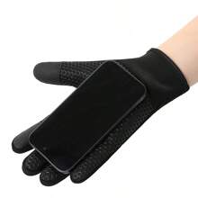 1 Paio di guanti ciclismo invernali, guanti da sci per esterni, imbottitura in pile caldi e spessi, compatibili con touchscreen, antifreddo per uso casual quotidiano, unisex