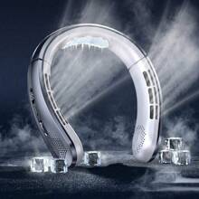 [3rd Gen Neck Hanging Fan] 100-Speed Vortex Airflow Hands-Free Cooler - Ultra-Light USB-C Rechargeable Bladeless Fan For Gym/Travel/Office, Noiseless 3D Cooling & Ergonomic Fit