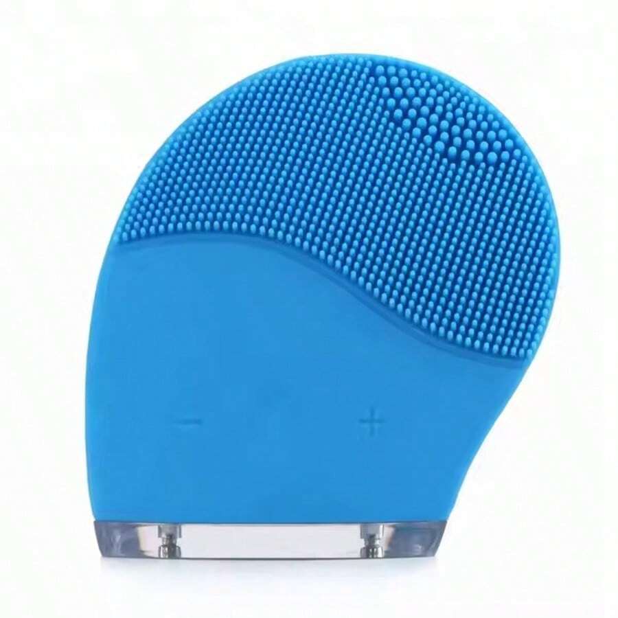 Silicone Electric Facial Cleanser, USB Rechargeable Home Appliance Personal Care Facial Cleanser, High-Frequency Vibration Facial Cleaning Brush, Suitable For All Skin Types Of Men And Women - 藍色 - 查看 1