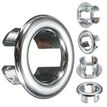 10pcs Bathroom Basin Sink Spares Overflow Cover Tidy Trim Replacement Chrome - Silver - View 3