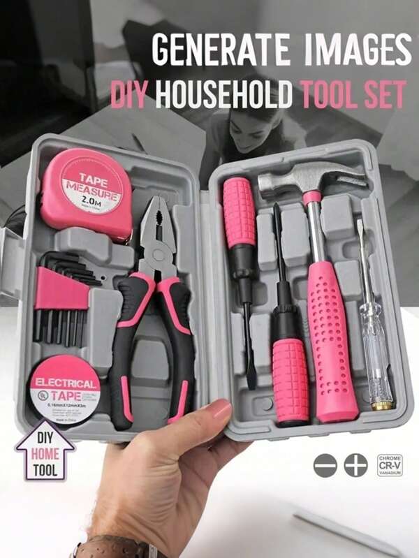 24-teiliges Handwerkszeug-Set, Handwerkszeug-Set, Inbusschlüssel, Aufbewahrungsschraubendreher, Zange, Haushalts-Handwerkszeug-Set