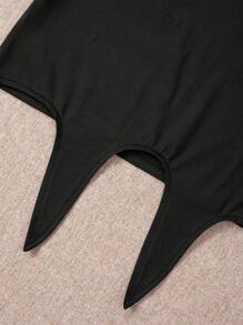 Set de 2 piezas de camiseta de manga corta con lazo delantero informal para niñas y niñas pequeñas