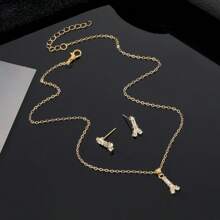 3 Stücke Damen Gold Halskette, Ohrringe Schmuckset, für den täglichen Gebrauch