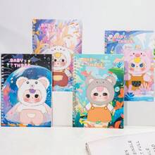 1 Notebook A5 Book School Season Bronzing Cover Hardface Student Supplies This Book School Awards Notebook Book Cartoon Coil Notebook Notebook Lovely Student Stationery Paper Student Awards Random Distribution Of 1 School Supplies,Back To School