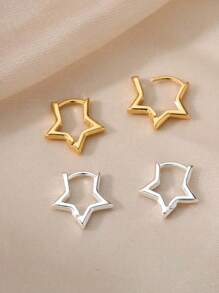 1 Paire De Boucles Doreilles Minimalistes En Forme De Petite Étoile, Bijoux En Acier Inoxydable Parfaits Pour Les Rendez-vous, Les Vacances Et Les Cadeaux Des Femmes