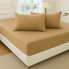 QUEEN SHEET SET 400 THREADLINE 3 PIECES MICROPERCALE - LIGHT HAZELNUT - View 1