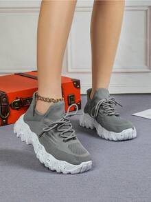 Zapatillas Casual Transpirables Mujer Verano Nuevo Estudiante Zapatillas Deportivas Fitness Running Zapatillas Casual - Gris - Ver 3