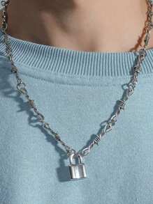 1pc Fashion Punk Gothic Style Thorns Necklace, Unisex Suitable For Everyday Couple Wear