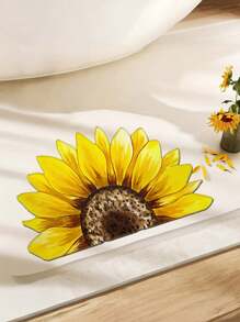 1 pièce Tapis décoratif moelleux de haute qualité à motif en forme de tournesol, décoration de chambre à coucher, tapis, tapis, décoration de la maison, tapis de salon, tapis de salon, tapis de chambre à coucher, décoration de la maison de salon, tapis d'extérieur, tapis lavable
