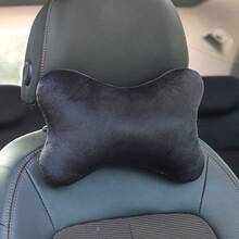 1 pieza/2 piezas Almohada de cuello para reposacabezas de coche, almohada de soporte de cuello para asiento de vehículo, accesorio de cojín de felpa para reposacabezas, adecuado para todas las estaciones, almohada de coche - Multicolor - Ver 8