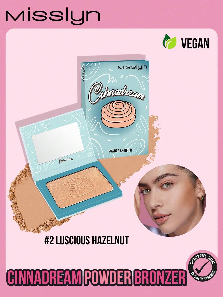 MISSLYN-Cinnadream Powder Bronzer, Smooth Texture, Nourishing Ingredients With Murumuru Butter, All-Day Radiant Skin, Dermatologically Tested, Low Allergenicity, Vegan And Cruelty-Free. Rich Bronzer Pigmentation. - #2 Luscious Hazelnut - 查看 1