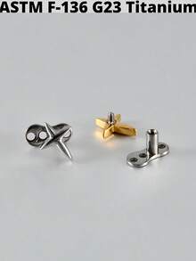 1 件 F136 钛金属真皮锚星形微型真皮锚榄尖形锆石花星穿孔皮肤潜水员穿孔身体首饰 14 克