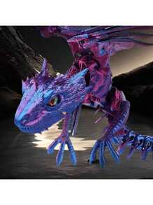 Juguete de modelo impreso en 3D, juguete de dragón volador genial con boca móvil, dragón emplumado impreso en 3D, modelo de dragón volador, modelo de juguete de dragón con articulaciones móviles, decoración de escritorio para el hogar, modelo de juguete de dragón coleccionable