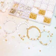 DIY Bracelet Jewelry Making Kits, White Polymer Clay Beads, Daisy Charms Beading Kit With Spacer Beads, White Glossy Plastic Pearls & Alphabet Beads For Making Bracelet Jewelry Accessories