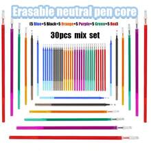 30pcs/Set High-Quality Color Erasable Gel Refill, 0.5mm Classic Six Color Magic Washable Handle, Suitable For Birthday Gift Office Writing Stationery School Supplies,Back To School - Sets - View 1