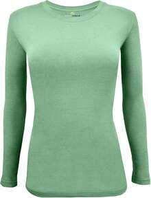 Women's Under Scrub Tee Crew Neck Long Sleeve-Shirt - Meadow Green - View 1