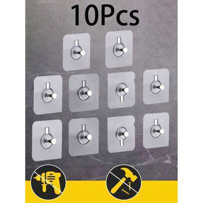 10/20pcs Painless Adhesive Picture Frame Nails, No Drilling Required, Strong Invisible Wall Hooks For Hanging Frames, Clocks, Decorations